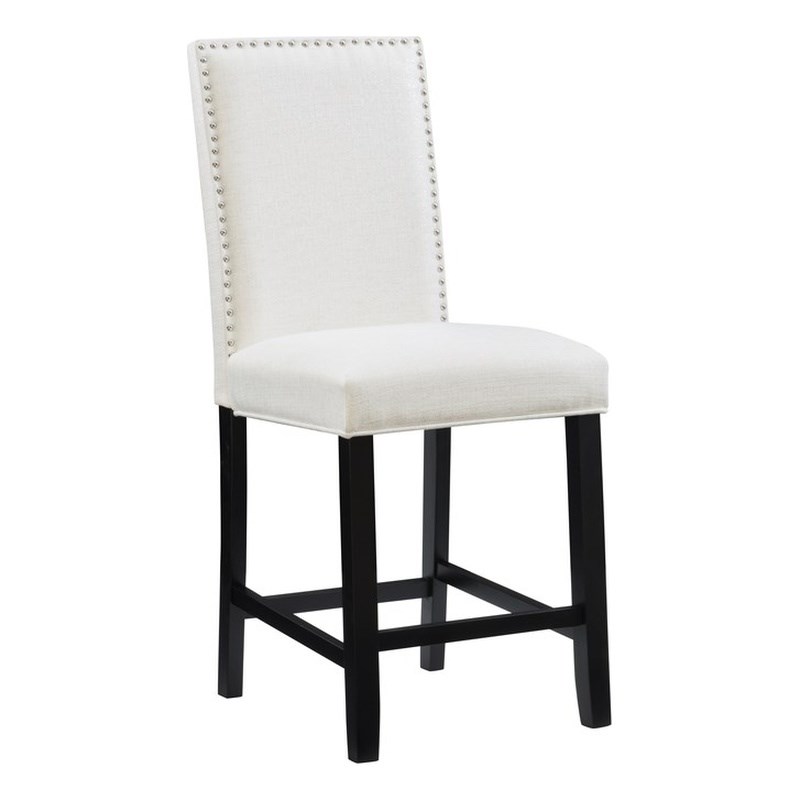 white leather studded bar stool