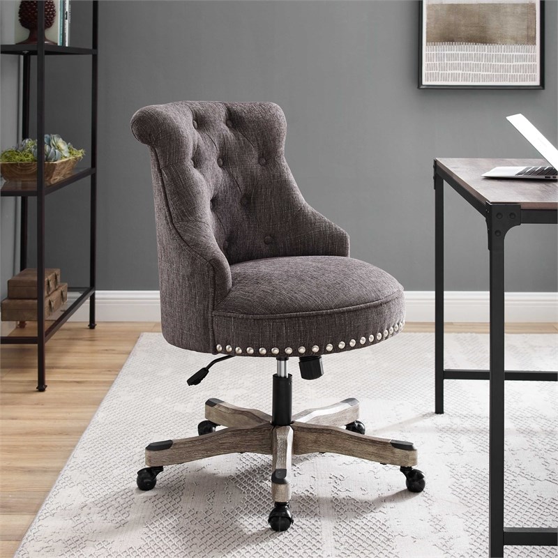 linon sinclair office chair charcoal