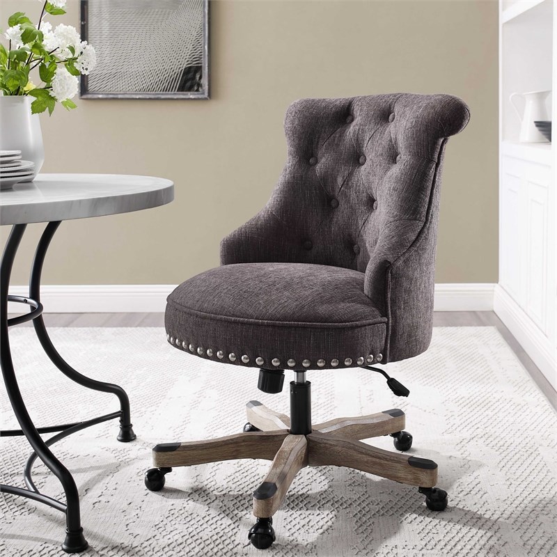 linon sinclair office chair charcoal