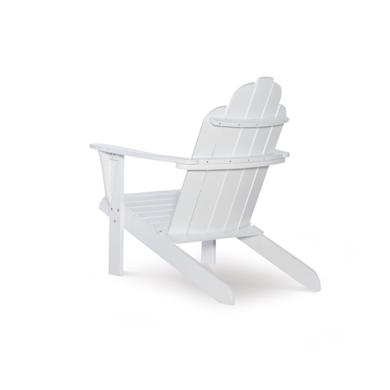 Linon Adirondack Wood Outdoor Chair in White