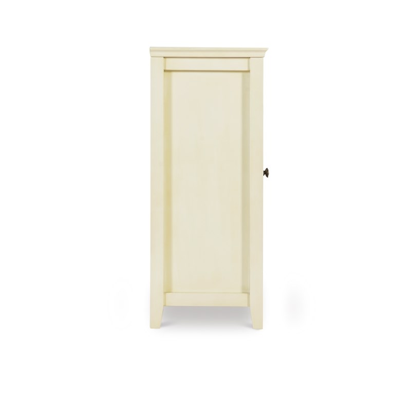 Linon Largo Wood Double Door Curio Cabinet in Antique White