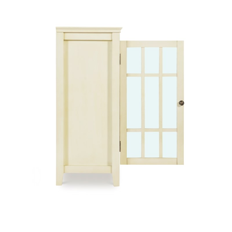 Linon Largo Wood Double Door Curio Cabinet in Antique White