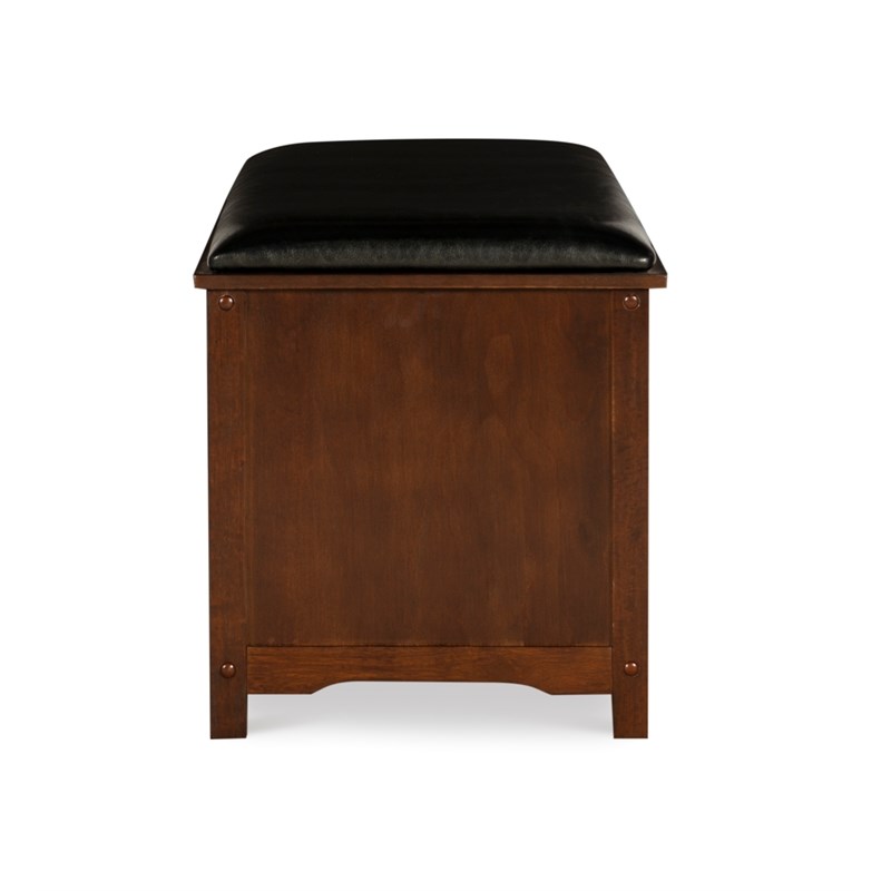 Linon Cape Anne Entryway Wood Storage Bench in Brown