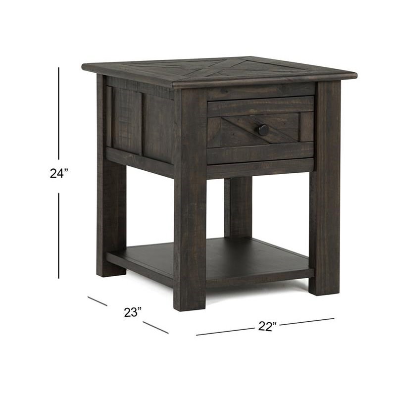 Magnussen Garrett End Table in Weathered Charcoal