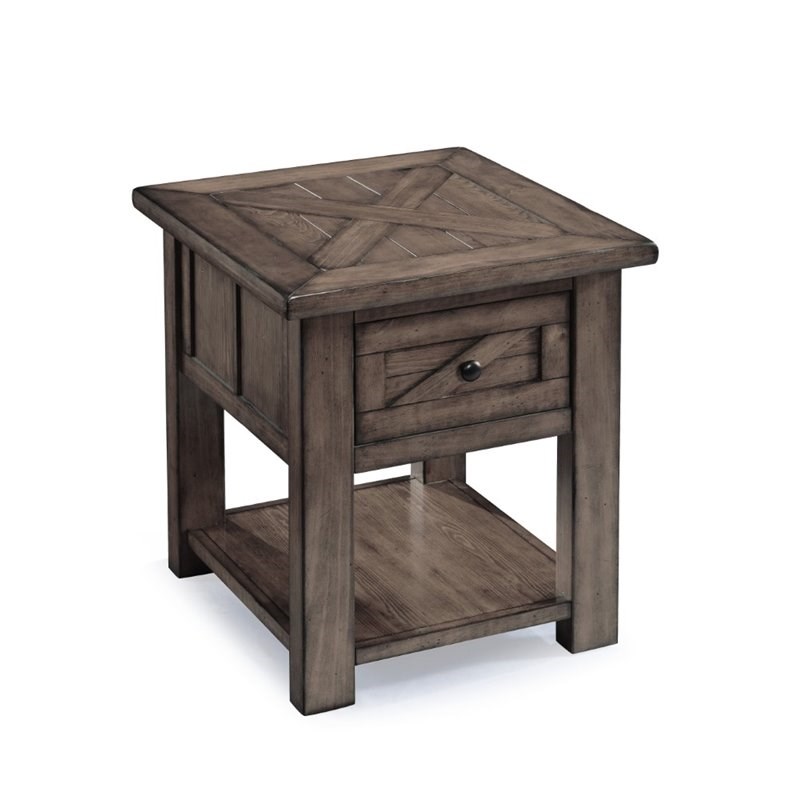 Magnussen Garrett End Table in Weathered Charcoal