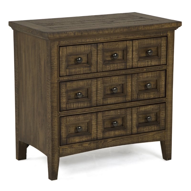 Magnussen Bay Creek Relaxed Traditional Toasted Nutmeg 3 Drawer Nightstand
