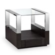 Magnussen Revere Contemporary Graphite Glass Top End Table with Storage