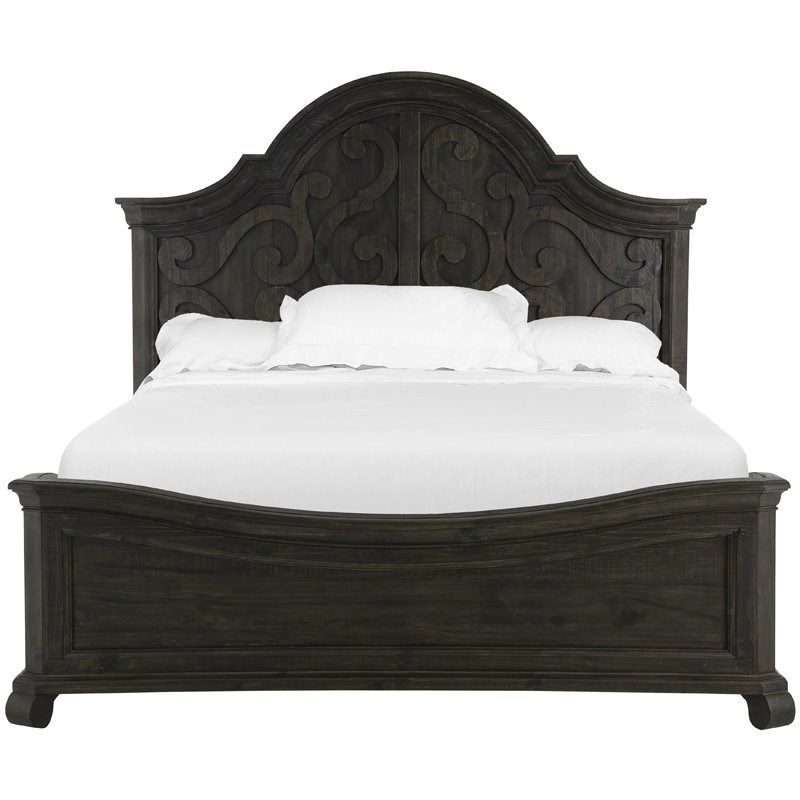 Magnussen Bellamy Traditional Peppercorn California King Shaped Panel Bed