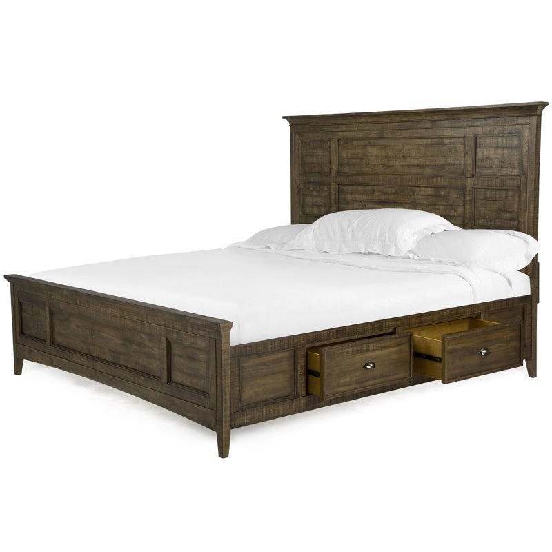 Magnussen Bay Creek Traditional Toasted Nutmeg Queen Panel Bed with Storage