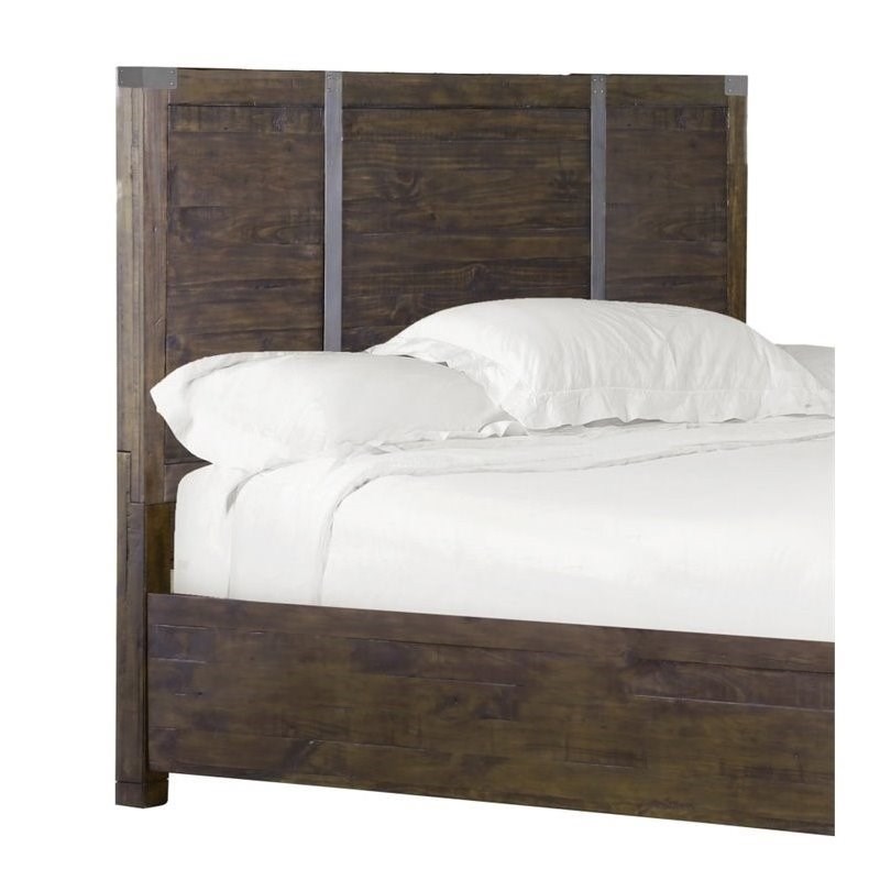 Magnussen Pine Hill King Panel Bed Headboard in Rustic Pine