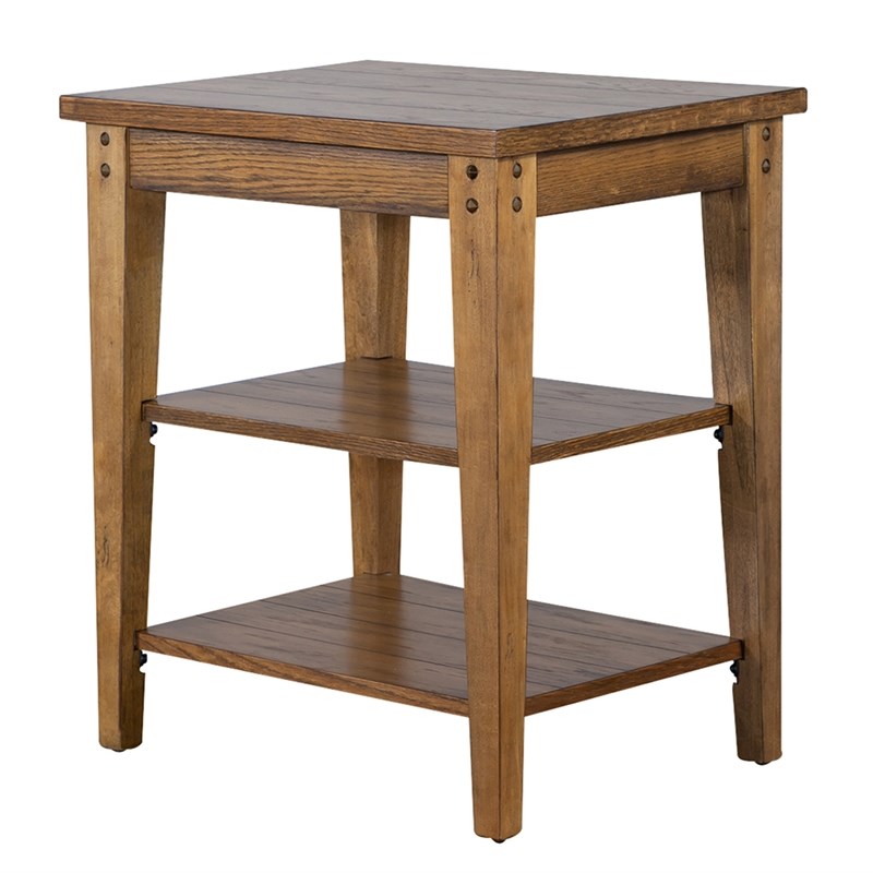 Lake House Medium Brown Tiered Table