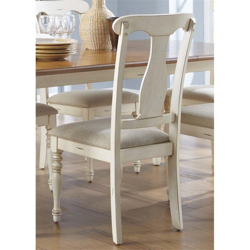 liberty furniture ocean isle splat back dining side chair in bisque ...