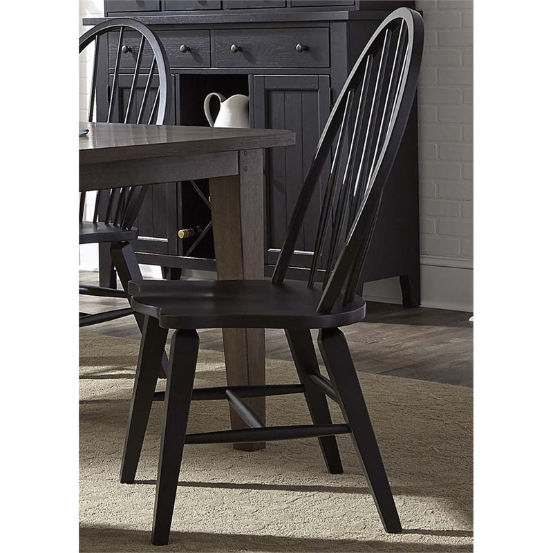 liberty furniture hearthstone windsor back dining side chair in black