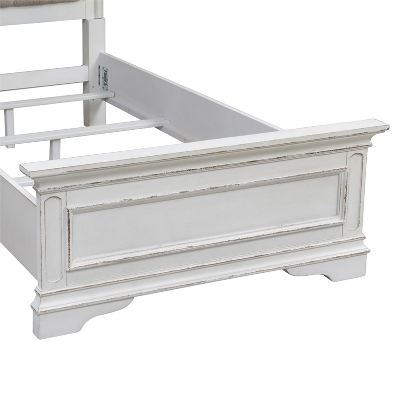 Magnolia Manor White Twin Upholstered Bed