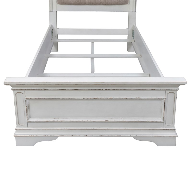 Magnolia Manor White Twin Upholstered Bed