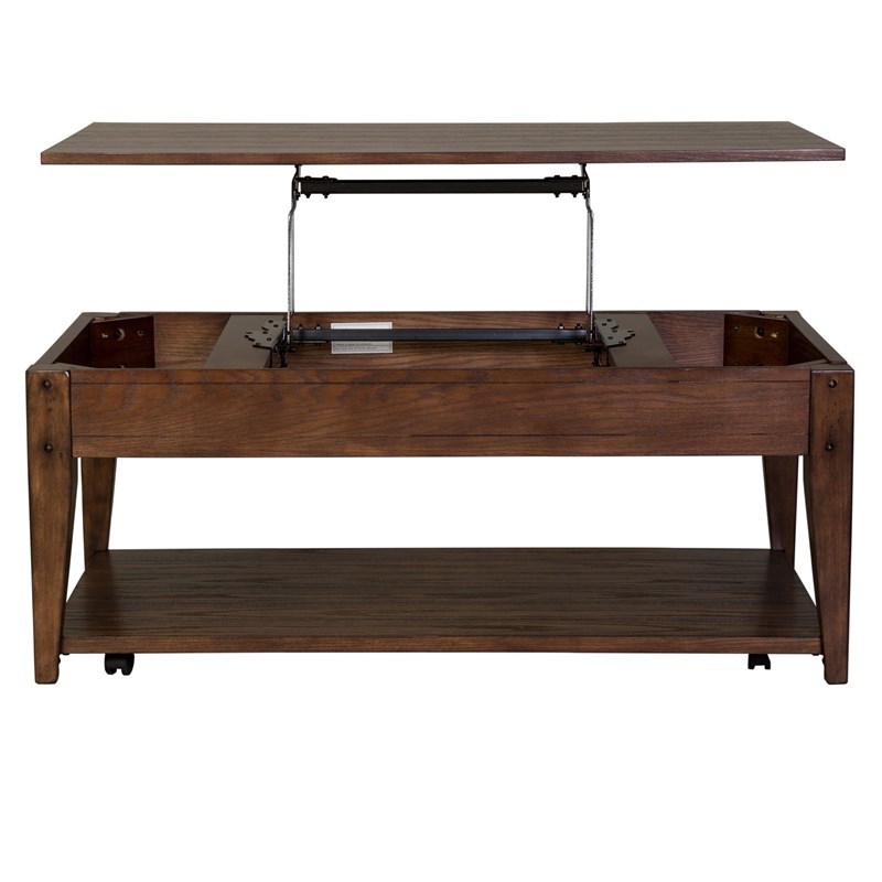 Lake House Dark Brown Lift Top Cocktail Table