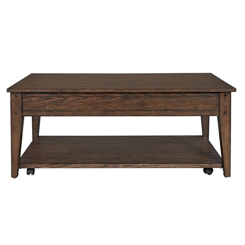 Lake House Dark Brown Lift Top Cocktail Table