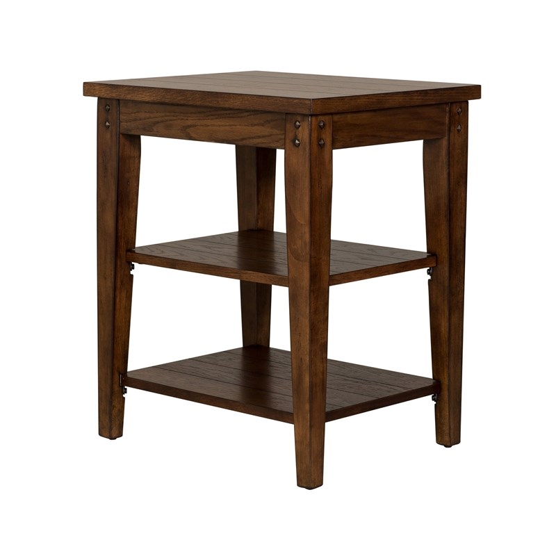 Lake House Dark Brown Tiered Table