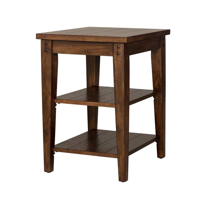 Lake House Dark Brown Tiered Table