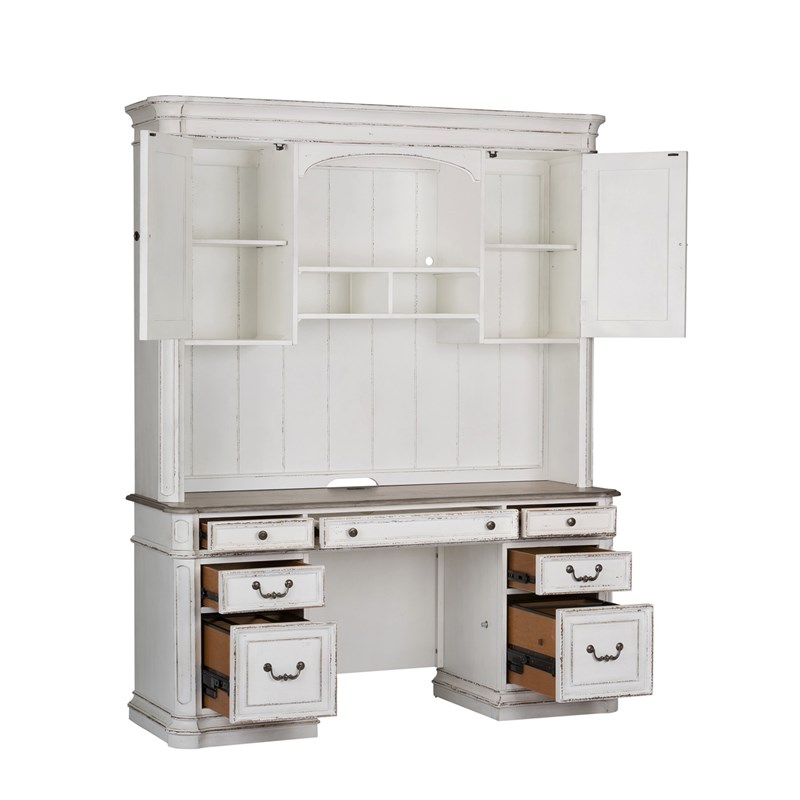 Liberty Furniture 3 Piece Home Office Set in Antique White Homesquare