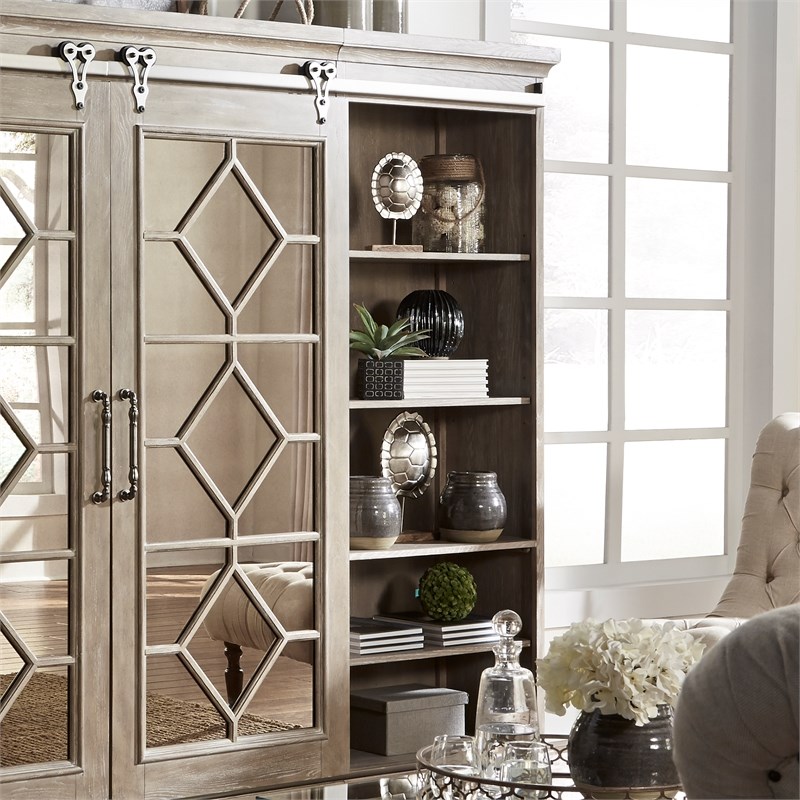 Liberty Furniture Mirrored Reflections Entertainment Center with Piers
