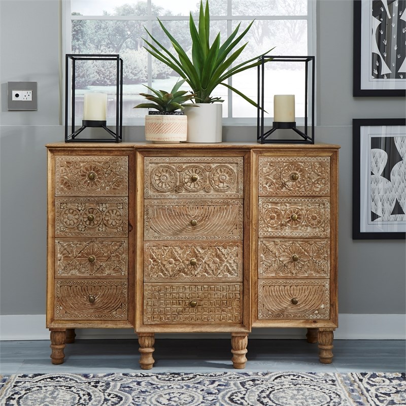 Montrose Light Brown 12 Drawer Accent Cabinet