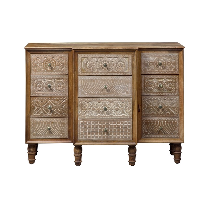 Montrose Light Brown 12 Drawer Accent Cabinet