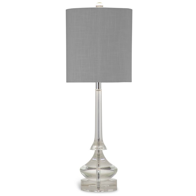 Bassett Mirror Rivoli Crystal Table Lamp in White