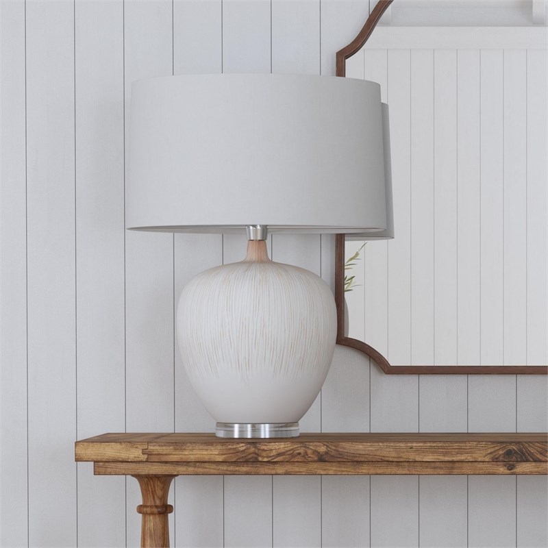 Arcadia Ceramic Table Lamp in Beige