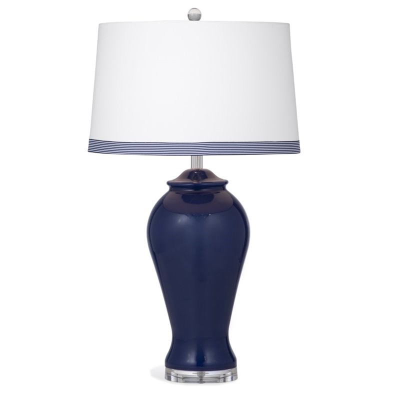 Hastings Glass Table Lamp in Navy Blue