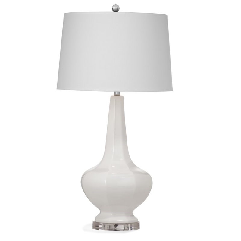 Bassett Mirror Conklin Ceramic Table Lamp in White