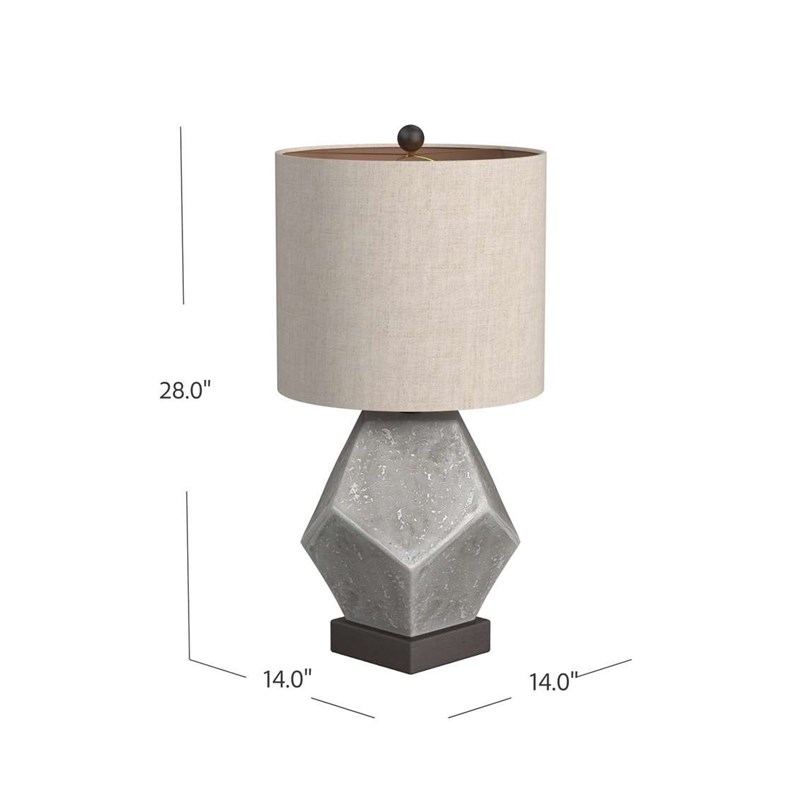 Bassett Mirror Wallace Resin Table Lamp in Gray