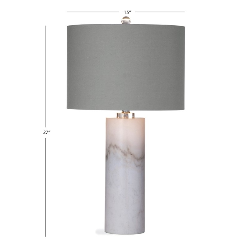 Raywick Table Lamp in White Marble by Bassett Mirror