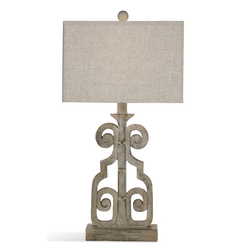 Bassett Mirror Braylin Resin Table Lamp in Weathered Gray