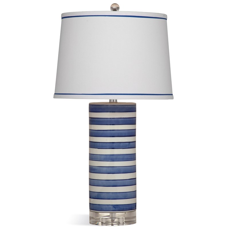 Regatta Ceramic Stripe Table Lamp in Blue and White