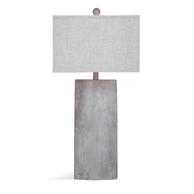 Bassett Mirror Jonas Cement Stone Table Lamp in Gray
