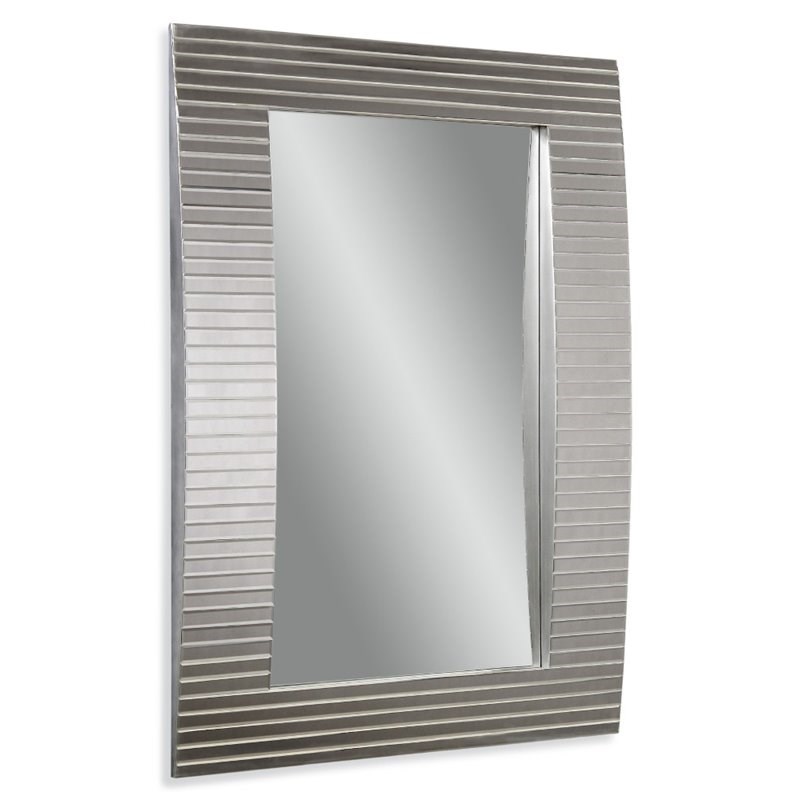 Bassett Mirror Tambour Wall Mirror in Silver Wood Frame