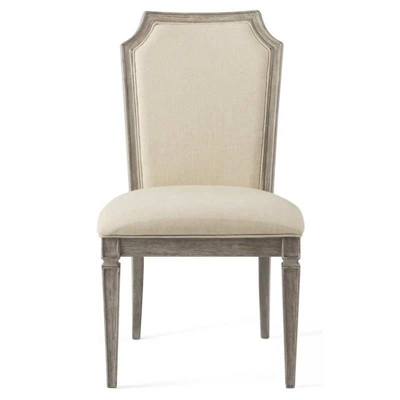 bassett mirror bellamy wood upholstered dining chair in ash gray 1153