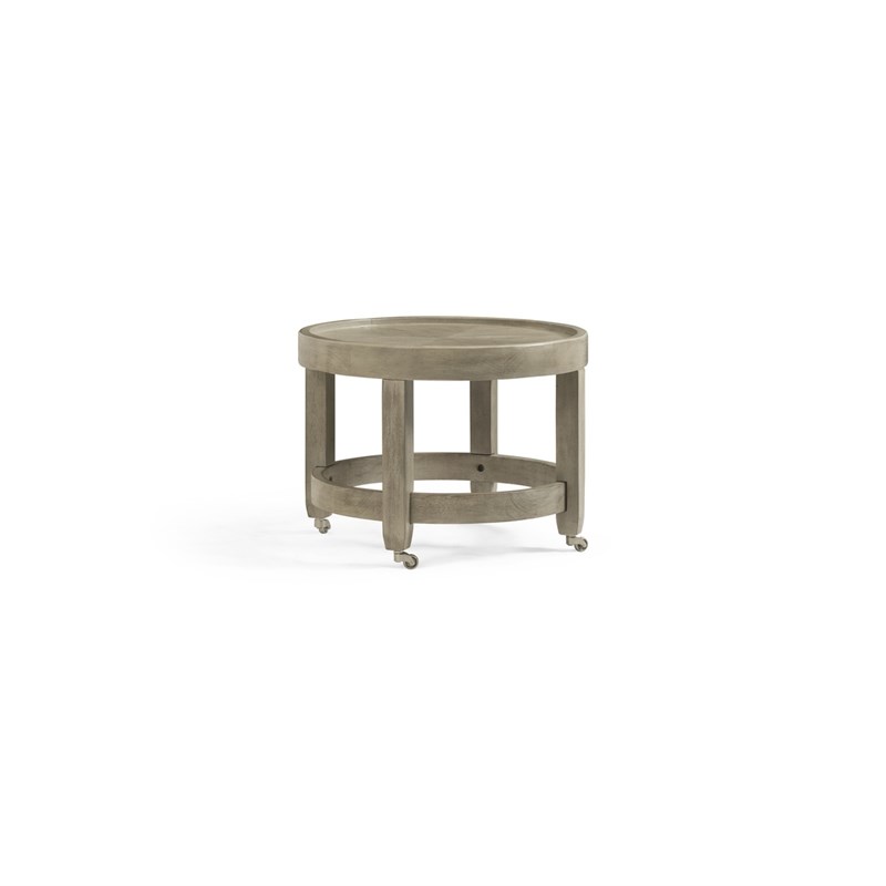 Bellamy Wood Round Nesting Cocktail Tables in Ash Gray