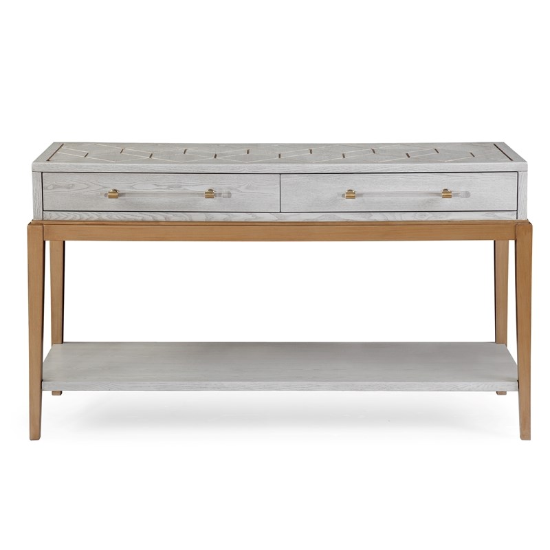 Perrine Wood Console Table in Soft Graphite Gray