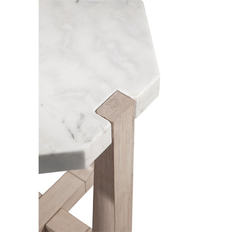 Newport Marble End Table in Sun-Bleached Ash Brown