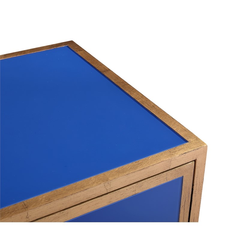 Fenwick Wood Hall Chest in Royal Blue and Gold