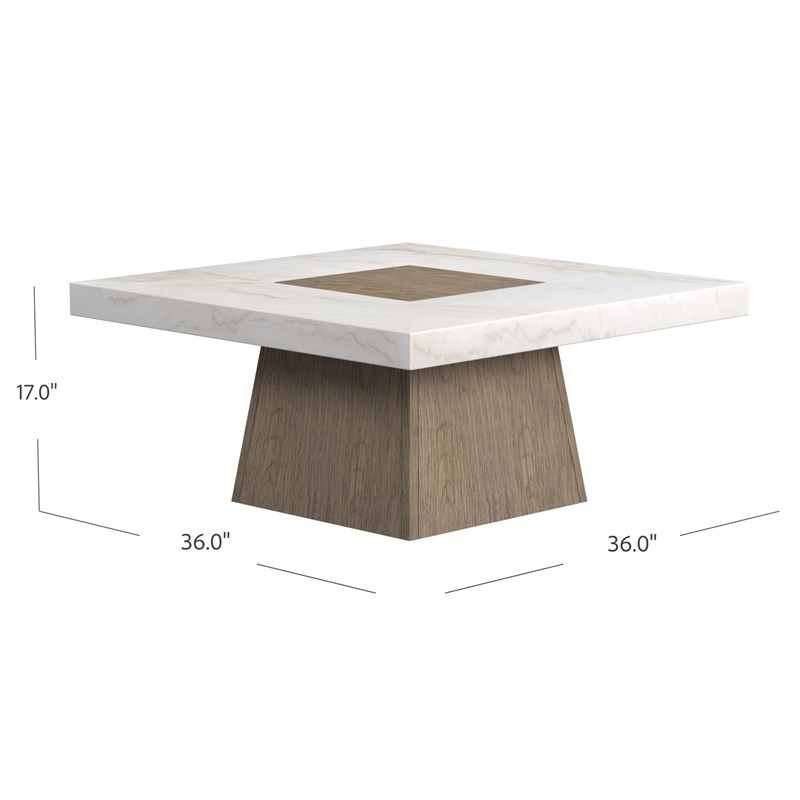 Collinston Cocktail Table in White Marble