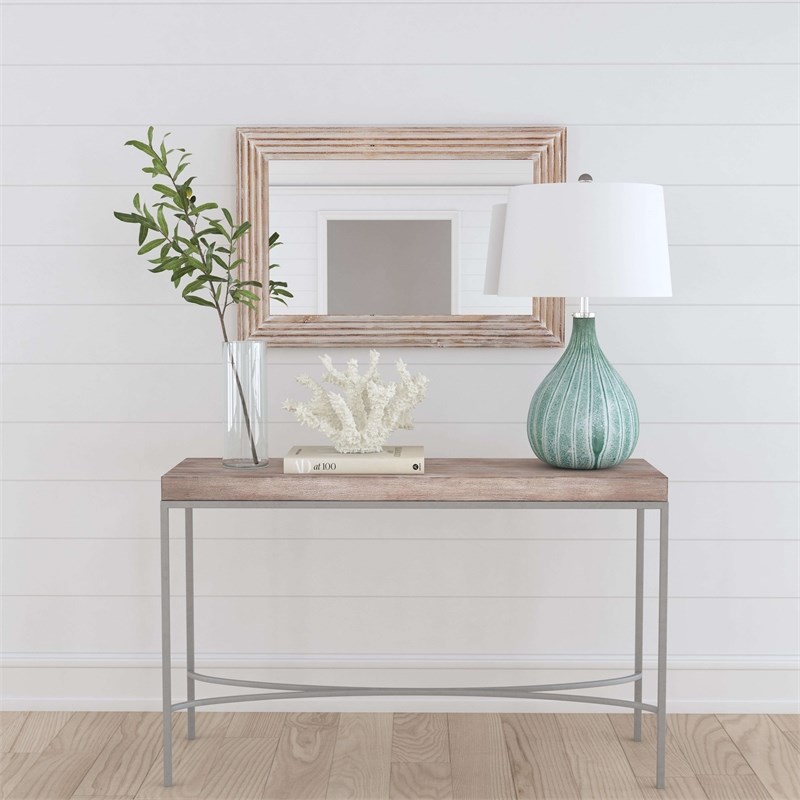 Fenning Wood and Metal Console Table in Silver