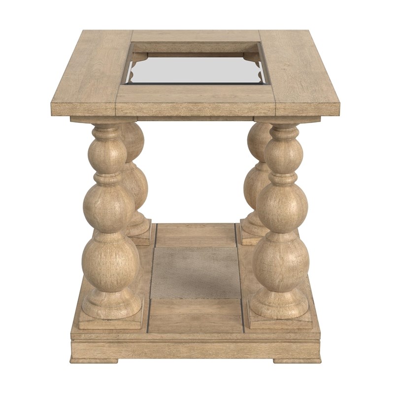 Cylia Rectangular End Table in Brown Wood