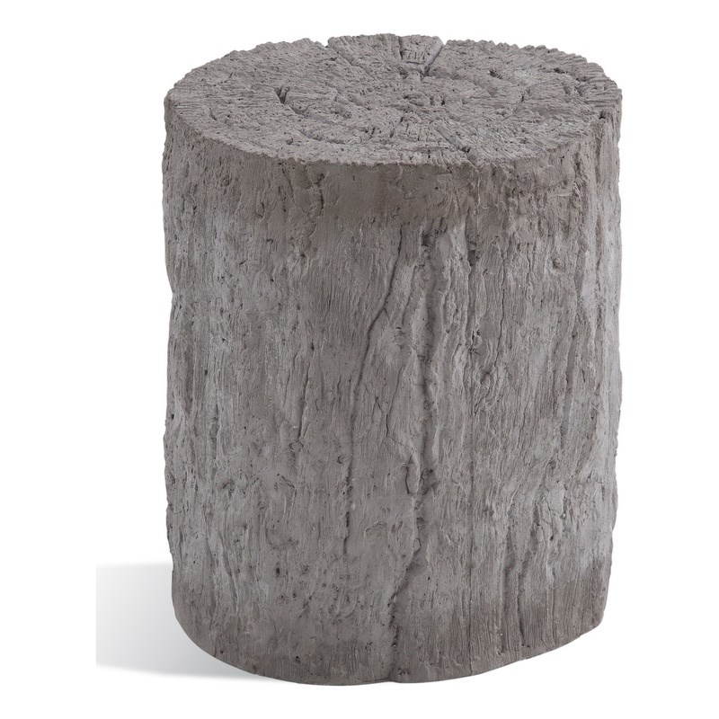 Stump Accent Table in Gray Concrete Stone