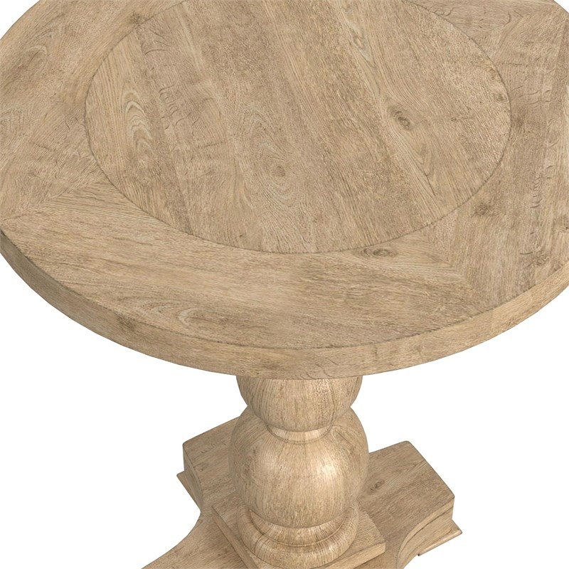 Cylia Round Accent Table in Brown Wood