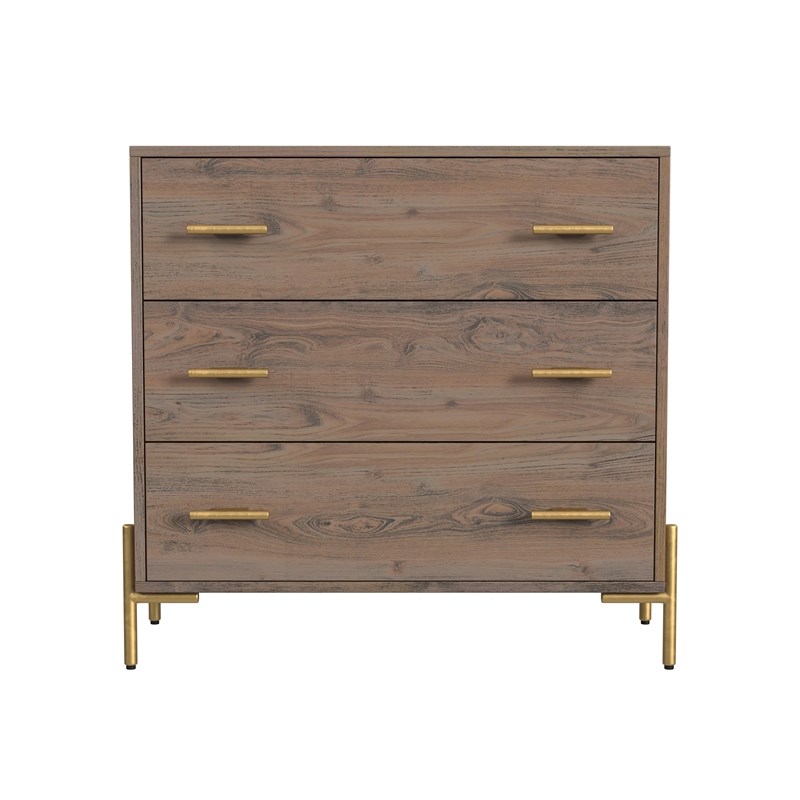 Miriam Wood and Metal Hall Chest in Gray