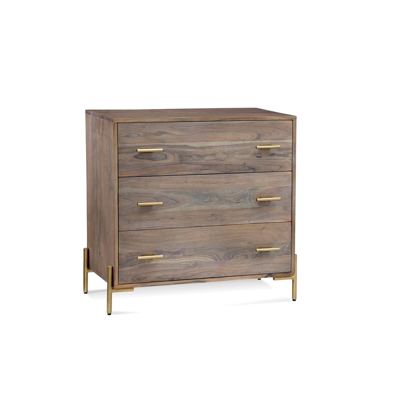 Miriam Wood and Metal Hall Chest in Gray