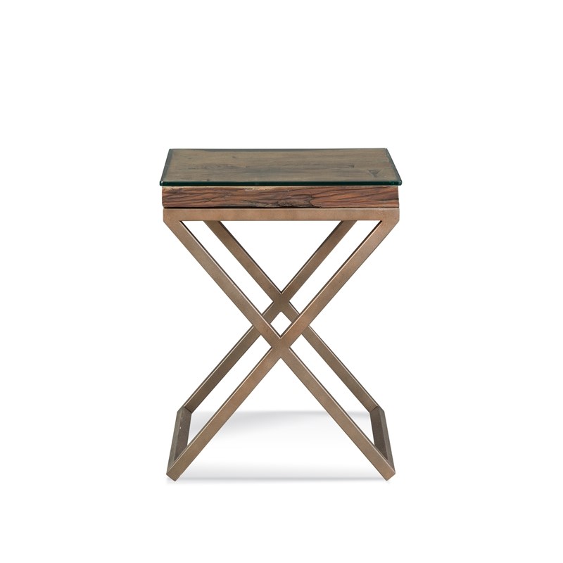 Cambria Reclaimed Wood End Table in Brown